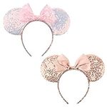 DRESHOW Mouse Ears Bow Headbands Glitter Party Decoration Cosplay Costume for Girls & Women