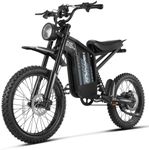 HAPPYRUN G18pro Electric Dirt Bike for Adults – 4500W Peak Motor, 60V 35Ah Battery, 38 mph Top Speed, 75 Mile Range, 5-Level Speed Control, Full Suspension, Hydraulic Brakes, 19″/17″ Off-Road Tires
