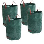 132 Gallons Reusable Garden Waste Bags - 4 Pack Reusable Lawn Bags (D34, H34 inches) Garden Bag Landscaping Bags Yard Bags Heavy Duty | Yard Waste Container Leaf Bags for Gardening Lawn Pool Waste Bin