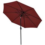 OKSTENCK 9 FT Patio Umbrella Outdoor Beach Umbrella with 8 Sturdy Ribs for Patio Garden Beach Pool Backyard, (Red)