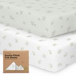 2-Pack Organic Crib Sheets for Boys, Girls - Jersey Fitted Crib Sheet, Baby Crib Sheets Neutral, Crib Mattress Sheet, Cotton Crib Sheets, Breathable Crib Sheet, Baby Mattress Sheets (Elly)