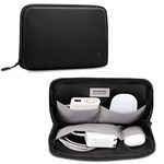 FINPAC Travel Tech Organiser Pouch for MacBook Air/Pro 2024 Charger MagSafe Power Adapter, Small Electronic Cord Storage Bag Case for Charging Cables, USB C Hubs, Magic Mouses, Earbuds, Black