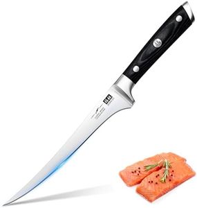 SHAN ZU Fillet Knife 7 inch- Edge Deboning Fish and Meat Boning Knife, Professional Super Sharp Fish Knife Made of German Stainless Steel Boning Knife