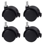 Guildrey Threaded Caster, 5/16 Inch Stem Diameter, M8 Swivel Stem for Replacement, Set of 4, Twin Caster Wheels with Locking Brake