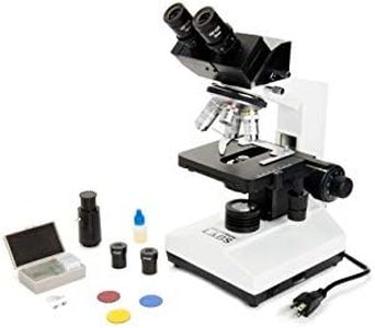 Celestron CB2000C Compound Binocular Microscope w/40x - 2000x power, mechanical stage, 4 Fully achromatic objectives, Abbe condenser, 10x and 20x eyepieces, coaxial focus, 10 prepared slides, 3 color filters, emersion oil