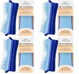 Tangle Teezer | Pet Teezer | Small De-Shedding and Dog Grooming Brush | Dry Brush or Dog Bath Brush | Navy & Sky Blue (Pack of 4)