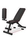 Proton™ Foldable Adjustable Weight Bench for Full Body Workout – 7 Backrest Positions, Resistance Bands, 660 lbs / 300 KG Capacity, Home Gym Incline/Decline Bench for Strength Training & Sit-Ups