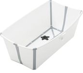 Stokke Flexi Bath XL Bundle, White - Roomy Folding Baby Bathtub + Newborn Support - Lightweight Construction and Easy to Store - Ideal for Children from 0-6 Years
