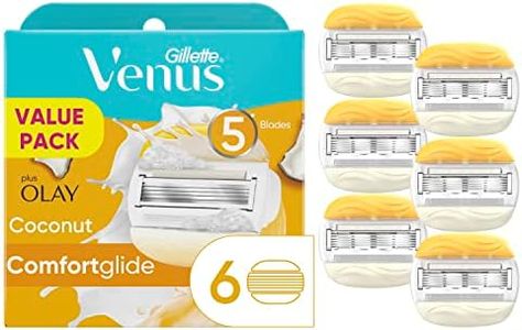 Gillette Venus ComfortGlide Womens Razor Blade Refills, 6 Count, Infused with Olay Coconut Scent