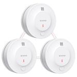 X-Sense Wireless Interlinked Smoke Alarm Detector with Sealed 10-Year Battery, Interconnected Fire Alarm Conforms to EN 14604 Standard, Link+, SD19-W, 3-Pack