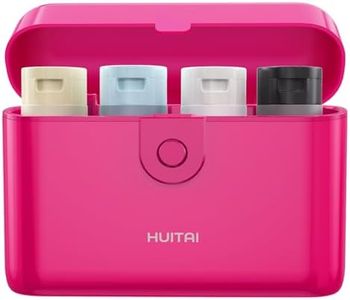 HUITAI Travel Bottles with Case, 4x2oz TSA Approved, Leak-Proof, Press to Unlock, Compact & Portable Travel Toiletries (Hot Pink)