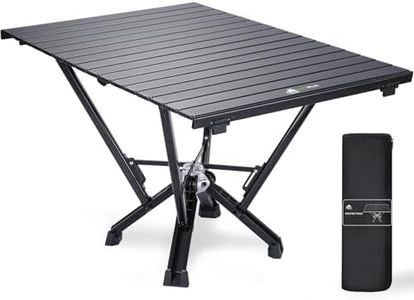 MTRVR All-Metal Folding Camping Table, 380-Pound Weight Capacity, Thickened Aluminum Alloy Frame with Rubber Feet, Comes with Carrying Bag, Suitable for Beach, Car Camping, and Outdoor Barbecue.