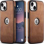 Techstudio Compatible For Iphone 15 Mobile Back Cover Beige Colour/Logo Hole/Camera Protection Back Cover Case/Wireless Charging(Beige) - Faux Leather