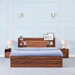 Wakefit Bed | Queen (78 X 60) Engineered Wood Bed with Storage, 1 Year Warranty | - Leo - Columbian Walnut