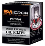 5Micron PG63798 Full Synthetic Chrome Oil Filter | Fits 1997-02 Buell M2 Cyclone, 2002 M2L Cyclone, 1996-98 S1 Lightning, 1998 S1 White Lightning, 1995-96 S2 Thunderbolt, 1996 S2T Thunderbolt