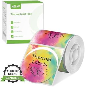 Nelko Étiquettes thermiques PM220, rondes de 5,1 cm, imperméables, multi-usages, 150 feuilles de papier thermique autocollant (dégradé de cinq couleurs)