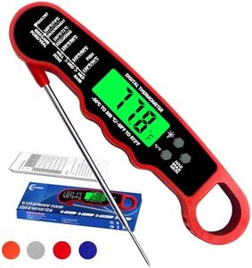 Meat Thermometer Digital, IP67 Waterproof Food Thermometer for Cooking and Baking, Instant Read Meat Thermometer with Backlight, Hold Function & Magnet for Kitchen, Beef, Grill, BBQ, Candy, Turkey