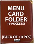 Filemate Menu Card Folder(4-Pockets)(Pack of 10 pcs) / Holder for Restaurants or Hotels(A4 Size: 12.25 X 10 inch)(Tan Color)(Set of 10 pcs)