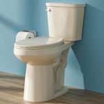 HOMLYLINK 21 Inch Extra Tall Toilet for Seniors, Elongated High Toilet, Comfort Bowl Height Toilet, Seat Height 22 Inch, Two-Piece Single Flush 1.28 GPF, 12” Rough In, Bone Color, for Bathroom