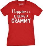 Womens Happiness is Being a Grammy Funny T Shirt Gift Grandmother for Grandma Funny Womens T Shirts Mother's Day T Shirt for Women Funny Grandma T Shirt Red L