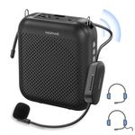 NORWII Wireless Voice Amplifier with UHF Wireless Microphone Headset, 10W 4000mAh Portable Rechargeable PA System Voice Amplifier Wireless for Teachers, Meetings, Promotions and Outdoors (Black)