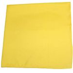 Mechaly Solid Colors 100% Cotton Bandana, Yellow, 22