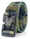 Longwu Super Magnetic Buckle Quick-Release Nylon Canvas Breathable Military Tactical Men&Women Waist Belt With Plastic Buckle Grassland