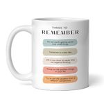 Gogirgit Daily Affirmation & Motivation Mug Ceramic White Coffee Mug Collection, Gift for Positivity & Encouragement, 330ml, Microwave Safe, Set of 1 (Things to Remember)