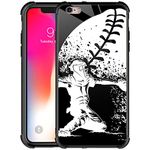 iPhone 6S Case,9H Tempered Glass iPhone 6 Cases for Girls Women Boys,Baseball Catcher at Home Pattern Design Shockproof Anti-Scratch Case for Apple iPhone 6/6S Baseball Catcher