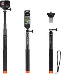 K&F Concept MS21 Carbon Fibre Selfie Stick, Invisible Selfie Stick with Adapter, Extendable Selfie Stick for Insta 360 Ace/Ace Pro/X4/X3/ONE X2/ONE X, DJI Osmo Action, AKASO Action Camera