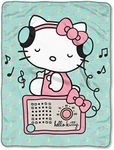 Northwest Hello Kitty Micro Raschel Throw Blanket, 46" x 60", Rocking Kitty