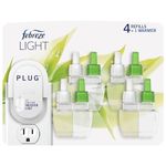 Febreze Plug In Air Freshener, Light Bamboo Scent, Odor Eliminator & Scented Oil Refill, 1 Warmer + 4 Refills