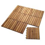 simpa Solid Acacia Wood Deck Tiles 30cm x 30cm - Pack of 36