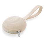 Ali+Oli Pacifier Holder Case (Natural) BPA Free Silicone Keeps Soothies & Binkie Holders Clean - Attaches to Strollers & Diaper Bags - Perfect Grab & Go Baby Accessory