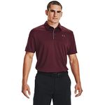 UNDER ARMOUR mens Tech Golf Polo Maroon (609)/GraphiteX-Large