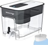 Waterdrop 200-Gallon Long-Life 40-Cup Water Filter Dispenser with 1 Filter, 5X Times Lifetime, Reduces Fluoride, Chlorine and More, BPA Free, Black
