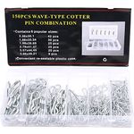 Glarks 150Pcs Heavy Duty Zinc Plated Hair Pin Cotter Pin Hitch Pin Assortment Kit