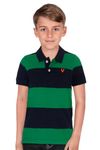 ALLEN SOLLY Junior Kids Apparel Striped Regular Polo (ABTS31901825_Green & Navy 7 8 Years)