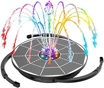 Fontaine solaire LED 3,5 W avec barre de support réglable - Pompe de bassin colorée avec différentes buses - Pompe à eau avec batterie pour bassin de jardin, bain d'oiseaux, jeu d'eau DIY