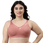 Enamor A112 Full Support Minimizer Cotton Bra For Women Non-Padded, Non-Wired & Full Coverage With Seamless Cup(A112-Rosette-40D)