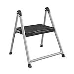 COSCO 1-Step Steel, Step Stool Without Handle, Platinum/Black