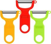 KITCHPOWER Original Vegetable Peeler Carbon Steel Blade 3-Pack Red/Green/Yellow