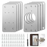 Cabinet Hinge Repair Plate, 8 PCS Stainless Steel Hinge Repair Brackets Kit with 48 Screws 1 Screwdriver, Kitchen Cabinet Hinges Door Hinge Repair Kit for Kitchen Cupboard Door