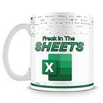 Freak in The Sheets Mug, Account Mug, Funny Spreadsheet, Gifts for Coworkers, Accounting, Boss, Christmas, Birthday Coffee Tea C Handle Unique Ceramic Cup.