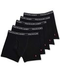 RALPH LAUREN POLO Classic Fit Boxer Briefs - 5 Pack (Black), Black, M