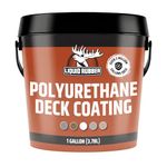 Liquid Rubber Polyurethane Deck Coating – 10X Stronger Than Traditional Deck Paint & Deck Stain – Flexible, Waterproof Sealant for Wood, Concrete & Plywood – Textured Finish – Saddle Brown – 1 Gallon