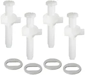 iFealClear 4 Pack Universal Toilet Seat Screws Replacement, Plastic Toilet Seat Hinge Bolt Screws with Plastic Nuts and Stainless Steel Washers Parts, White