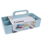 BLUE GINKGO Multipurpose Caddy Organizer - Stackable Plastic Caddy with Handle | Desk, Makeup, Dorm Caddy, Classroom Art Organizers (Made in Korea) - Blue