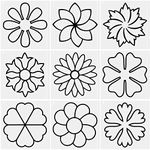 9 Pieces Flower Line Quilting Stencil Kit Sewing Stencils Flower Reusable Template Stencils with Metal Open Ring for Sewing on Fabric Quilt Clothes