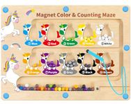 DQMOON Magnetic Color and Number Maze, Montessori Toys for 2 3 4 5 6 Year Old Girls Toys, Unicorn Gifts for Girls Fine Motor Skills for Kids Toys Age 3-8, Girls Birthday Presents Xmas Stocking Fillers